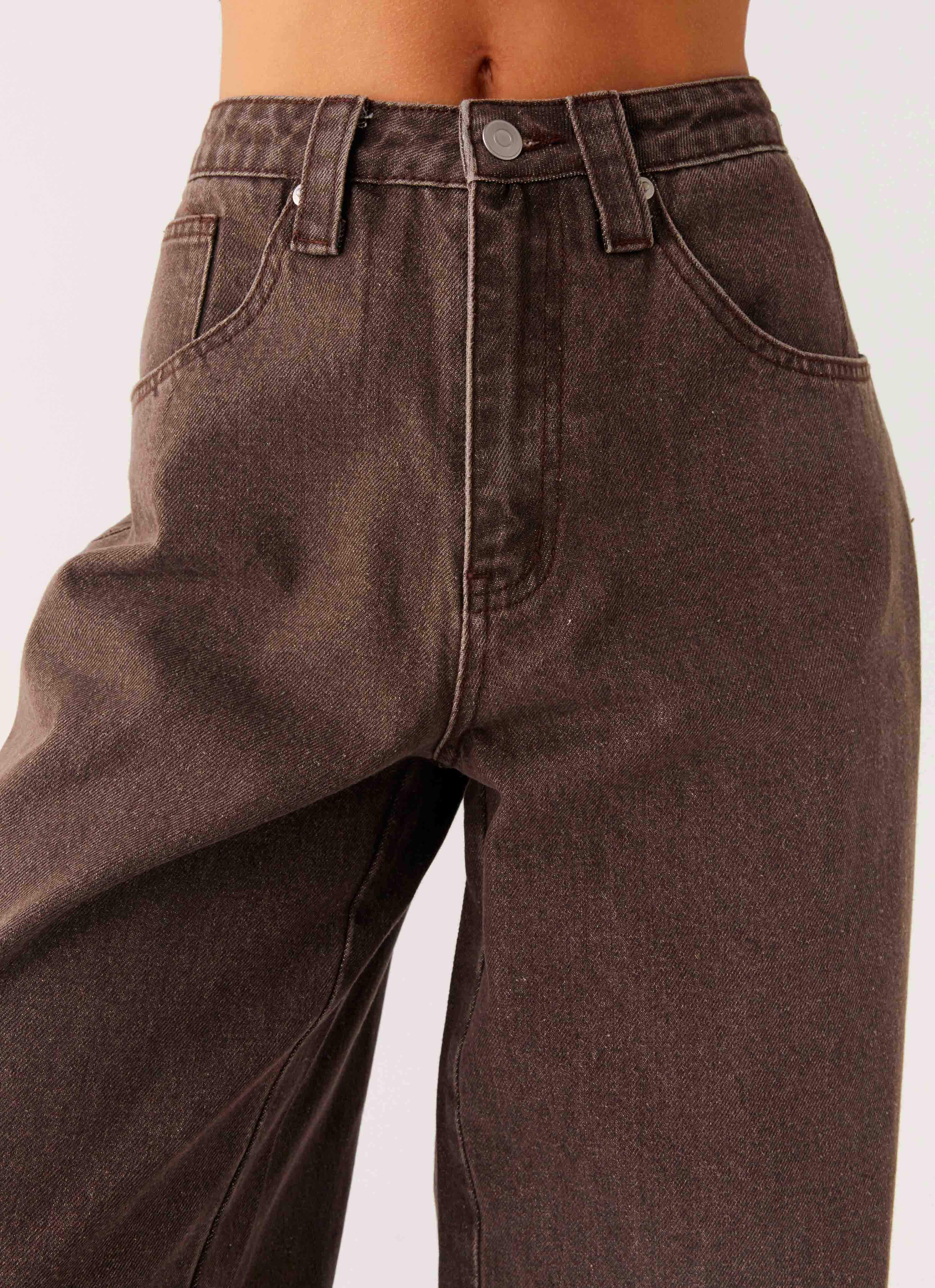 Midwest Low Rise Denim Jeans - Light Wash Chocolate