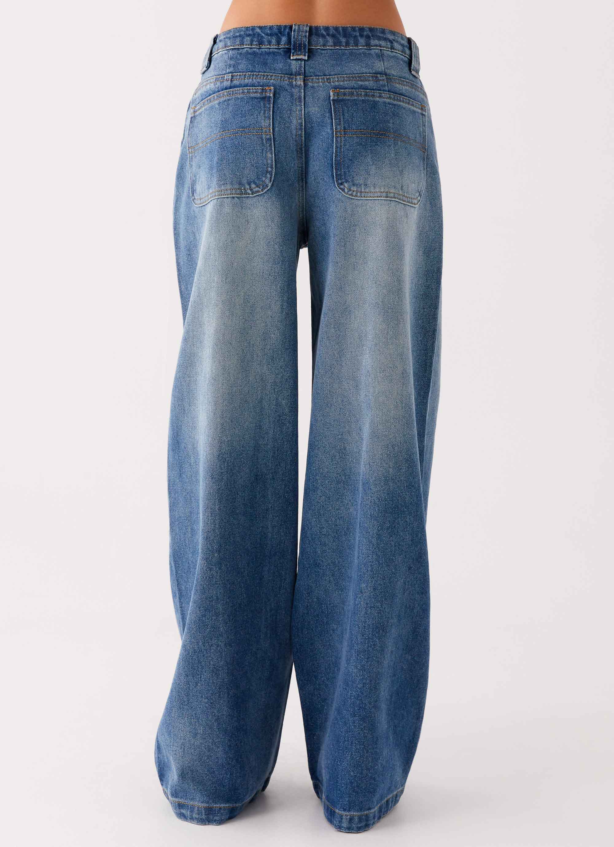 Midwest Low Rise Denim Jeans - Powder Wash Blue
