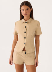 Minna Trench Top - Camel