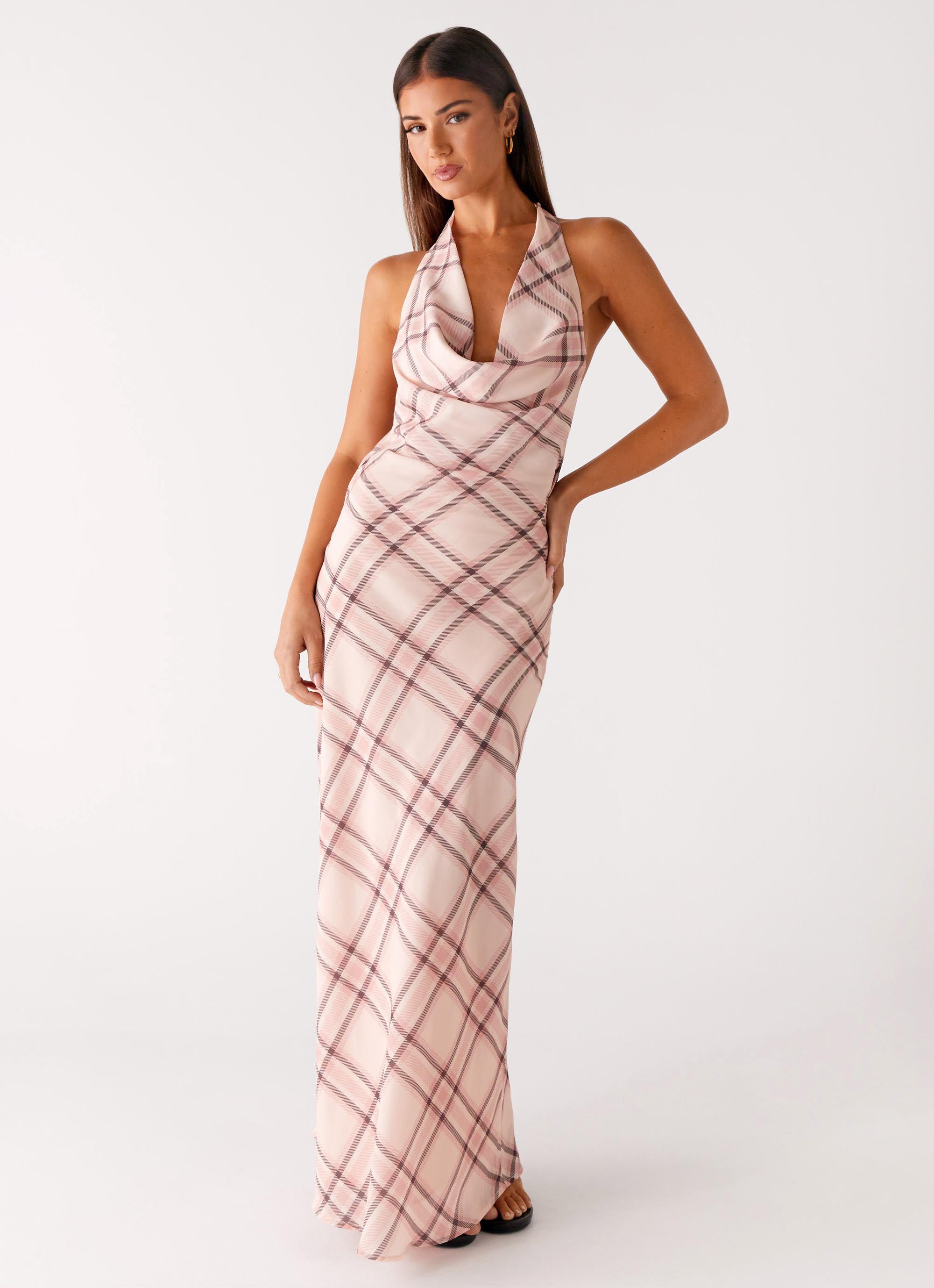 Muse Maxi Dress - Pink Check