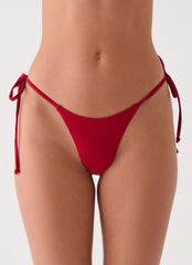Nalana Bikini Bottoms - Deep Red