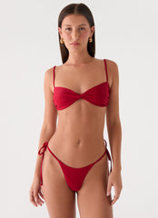 Nalana Bikini Bottoms - Deep Red