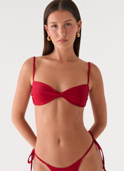 Nalana Bikini Top - Deep Red