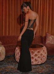 Natalya Corset Top - Black