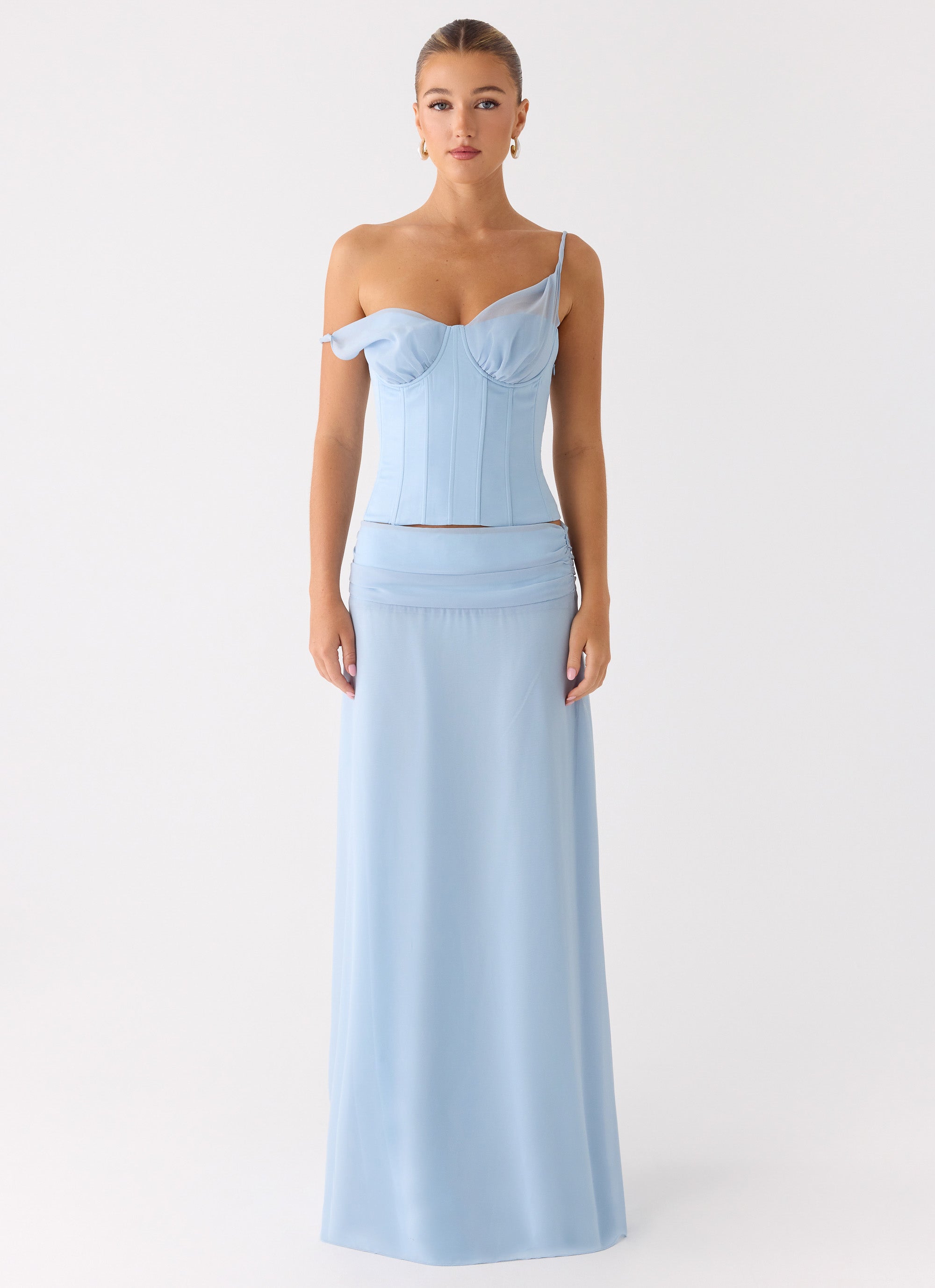Natalya Corset Top - Pale Blue