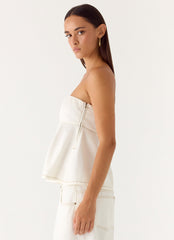 Nathan Denim Top - White