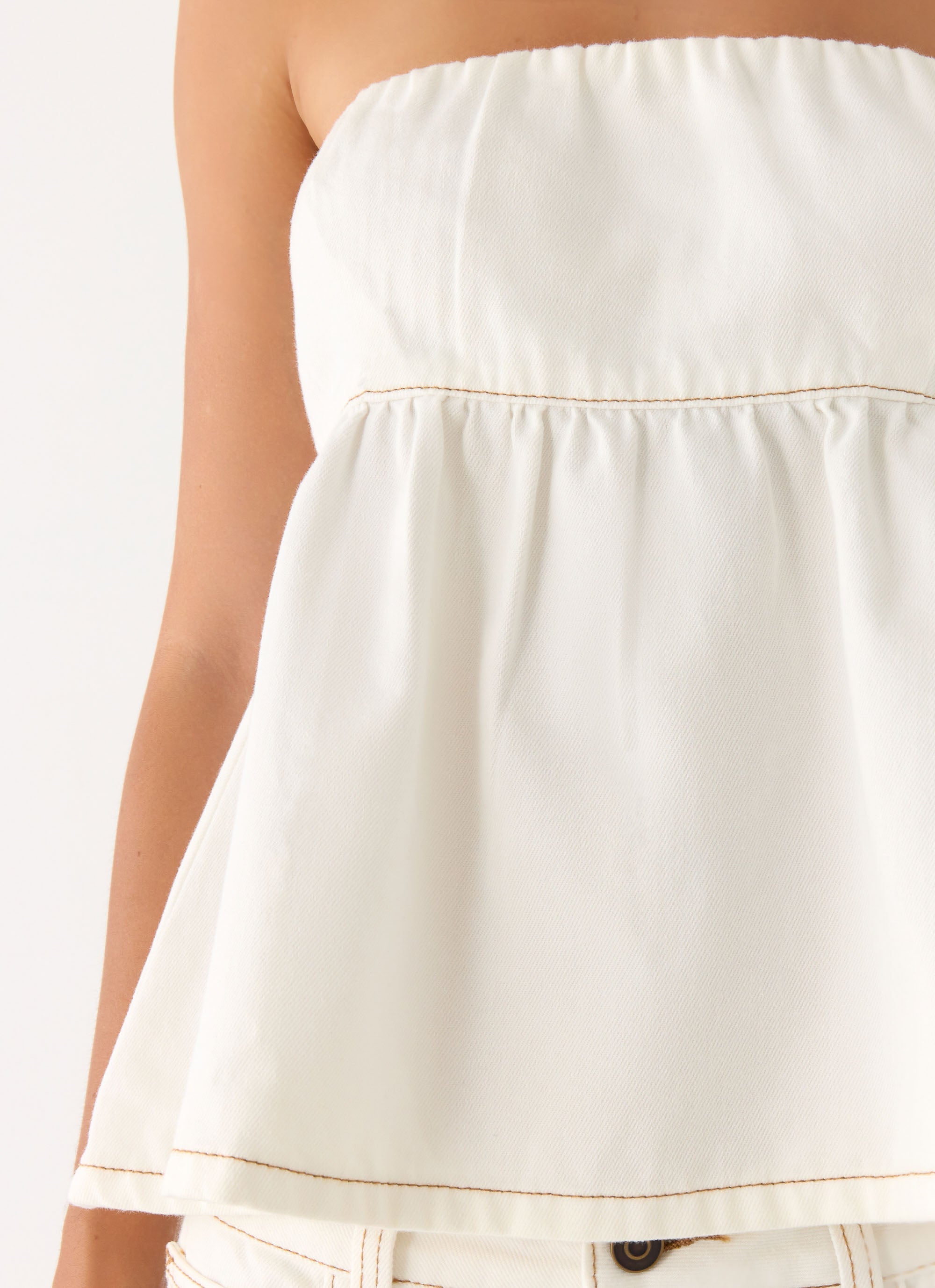 Nathan Denim Top - White
