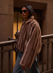 Naylor Faux Fur Jacket - Brown