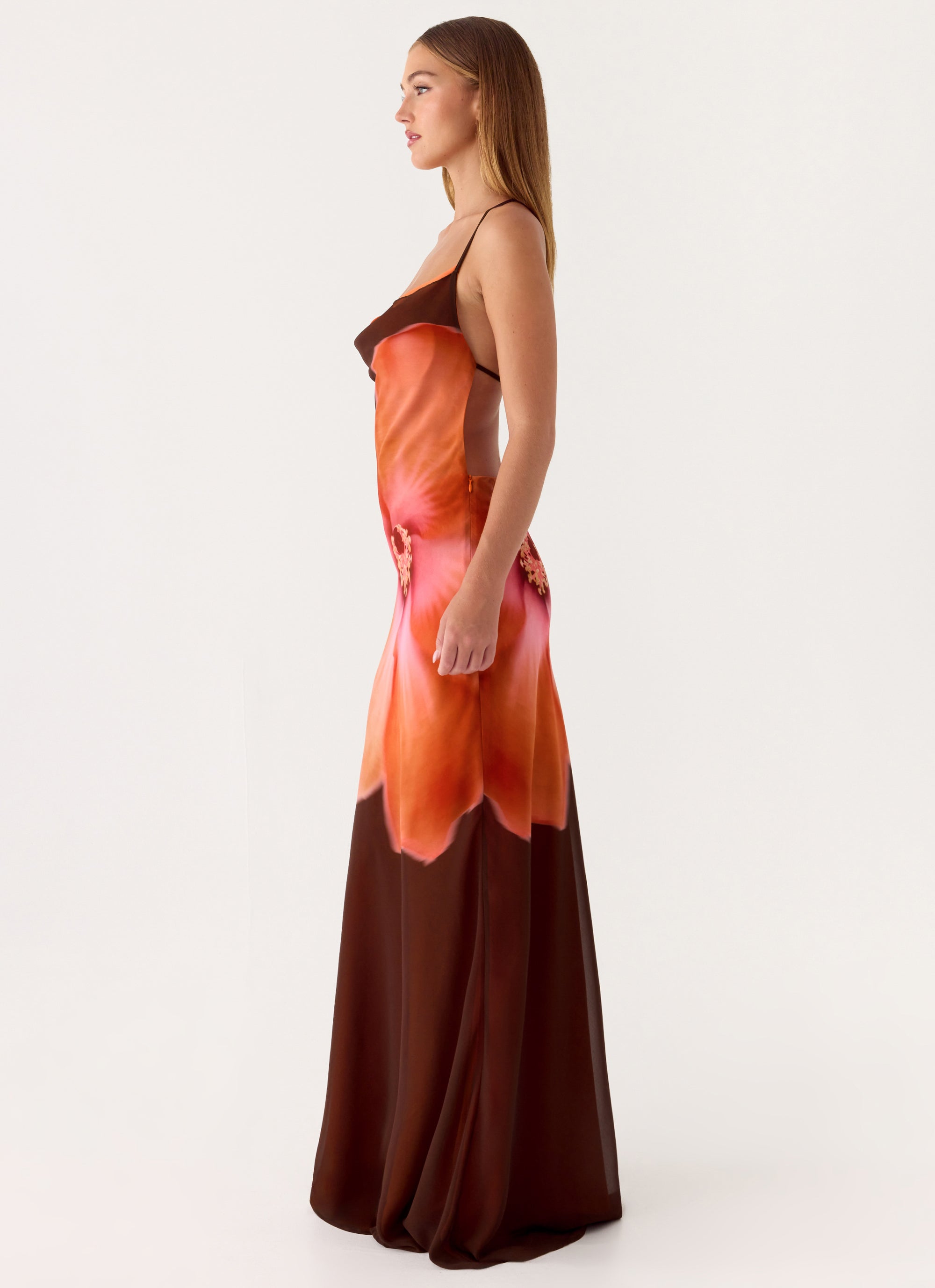 Night Drive Maxi Dress - Chocolate Blossom