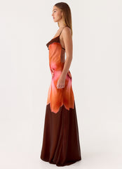 Night Drive Maxi Dress - Chocolate Blossom