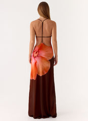Night Drive Maxi Dress - Chocolate Blossom