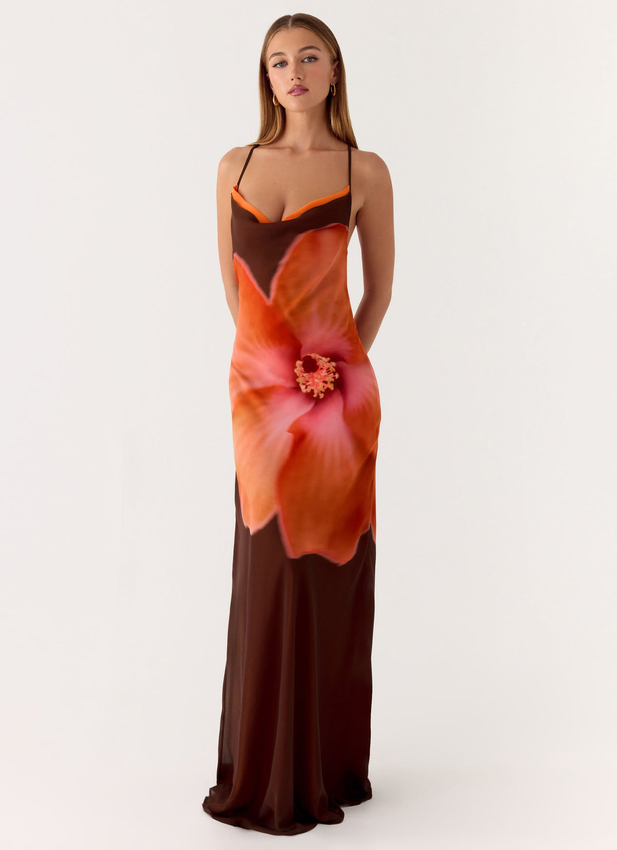 Night Drive Maxi Dress - Chocolate Blossom