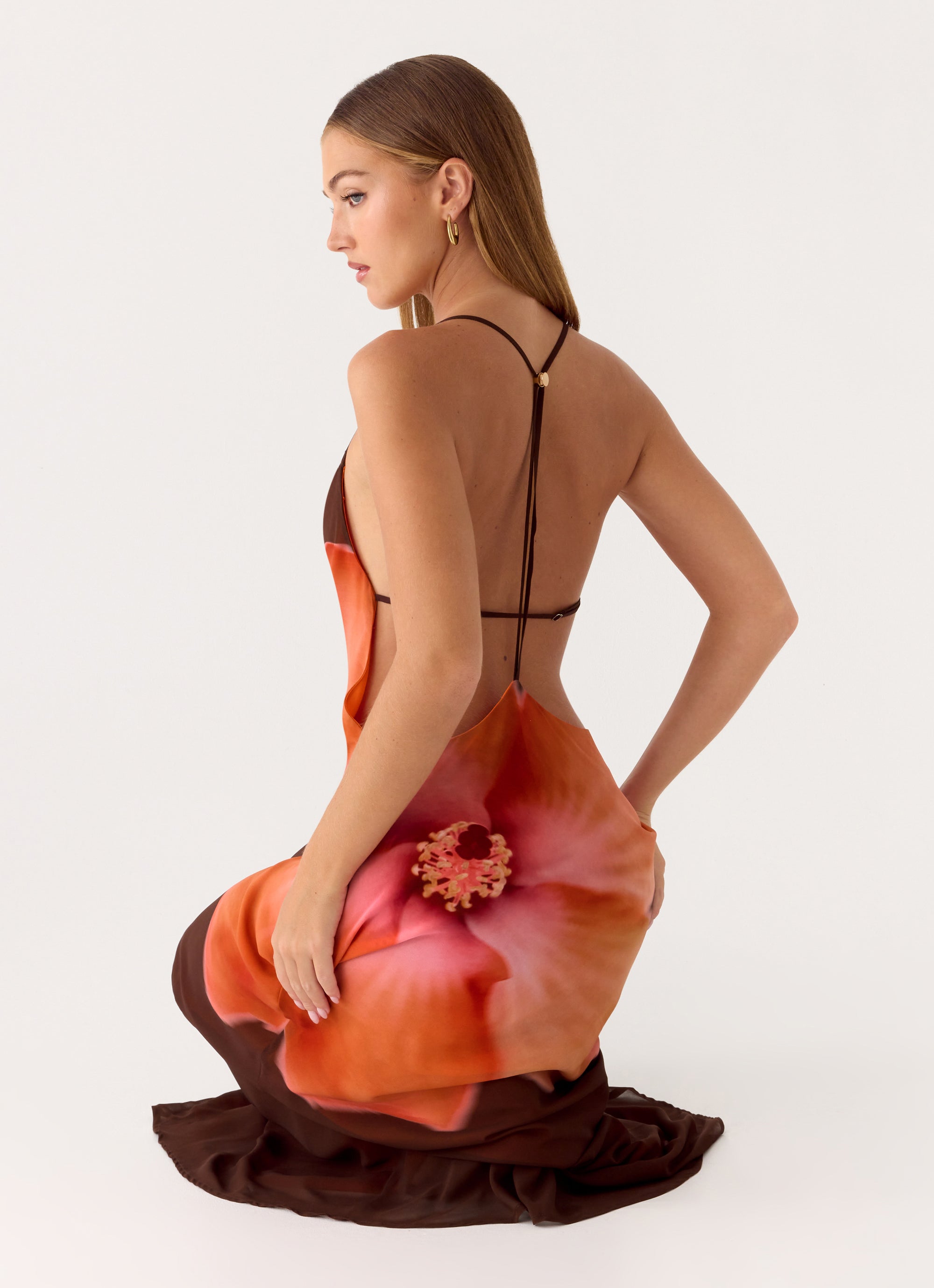 Night Drive Maxi Dress - Chocolate Blossom