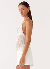 Non Stop Halter Top - White