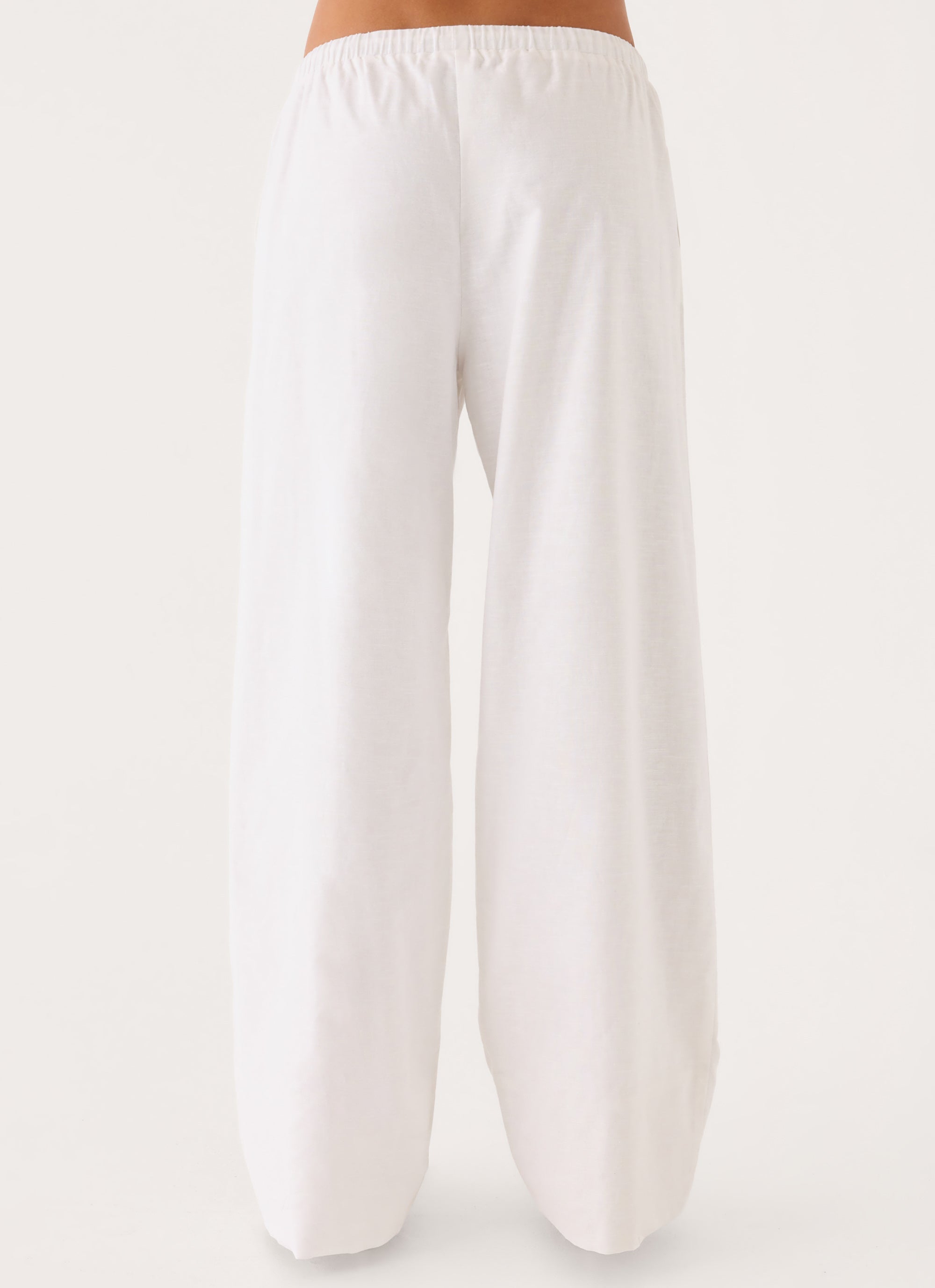 Norene Linen Wide Leg Pant - White