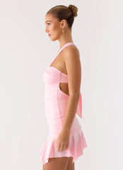 Not Your Fan Cut Out Mini Dress - Pink