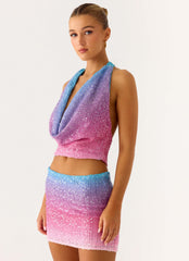 One More Time Sequin Knit Top - Disco Ombre
