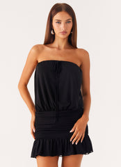 Only A Dream Strapless Mini Dress - Black