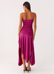 Ora Strapless Maxi Dress - Fuchsia