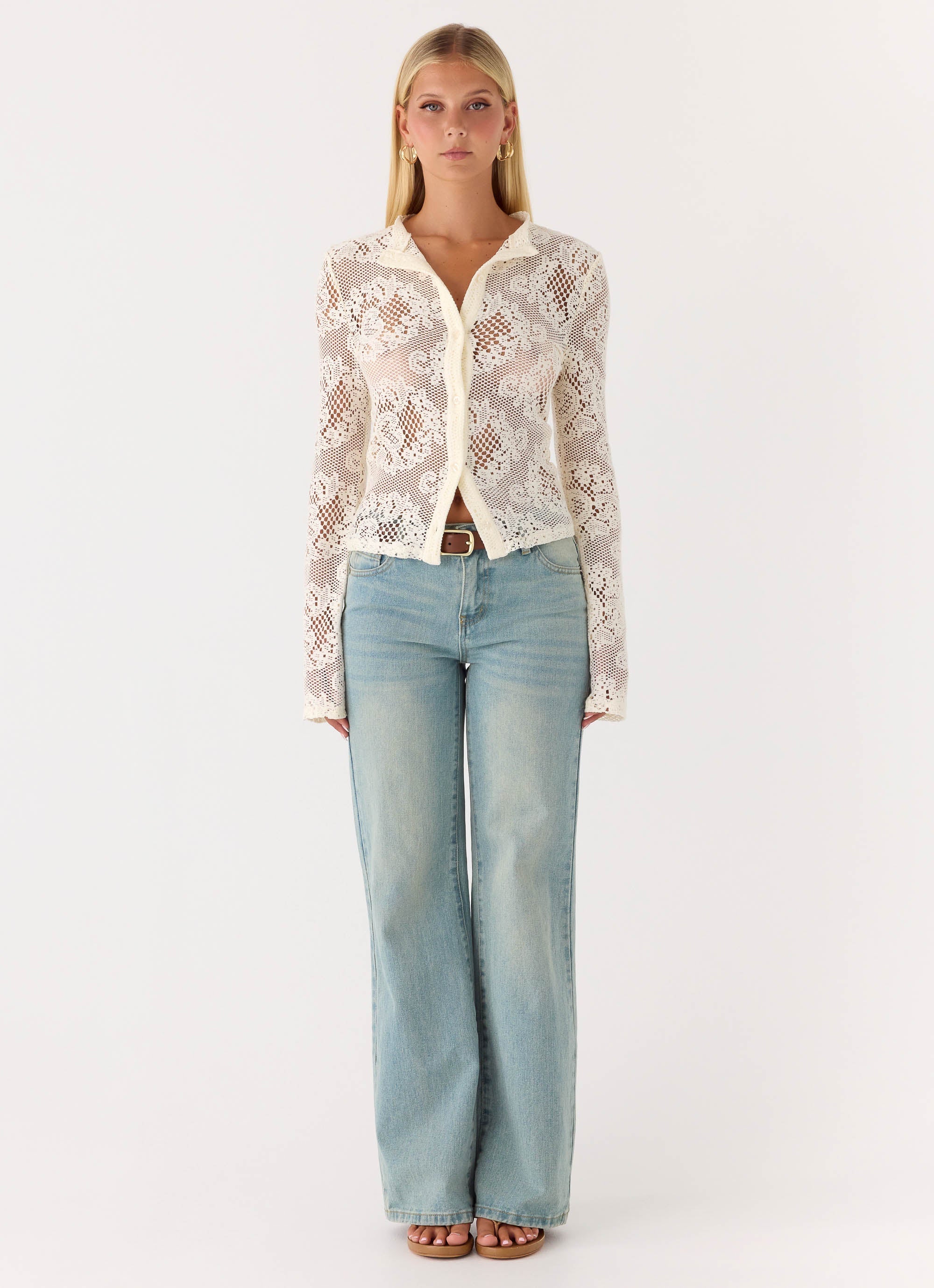 Orellia Long Sleeve Top - Ivory