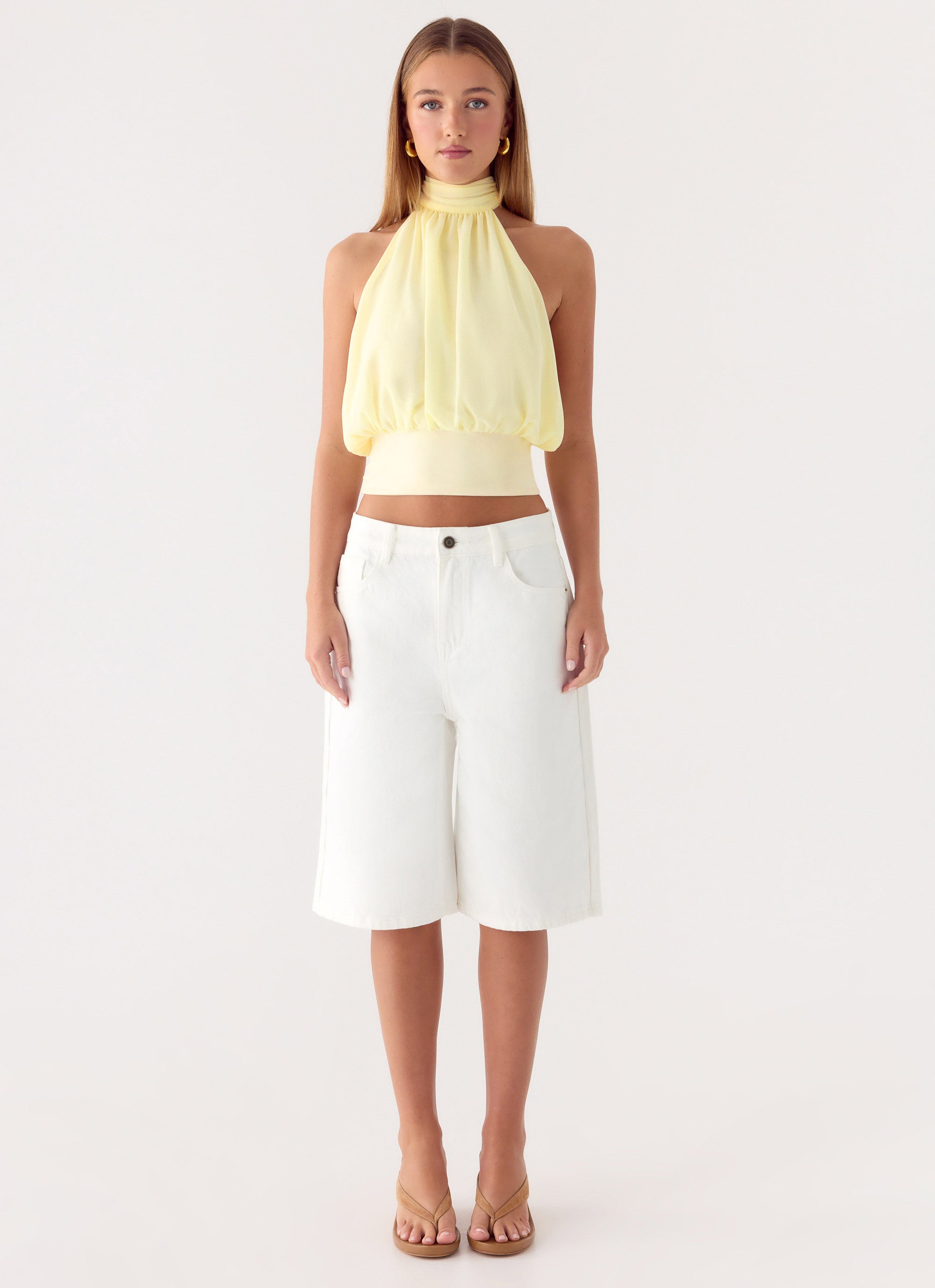 Orleans Denim Jorts - White