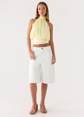 Orleans Denim Jorts - White