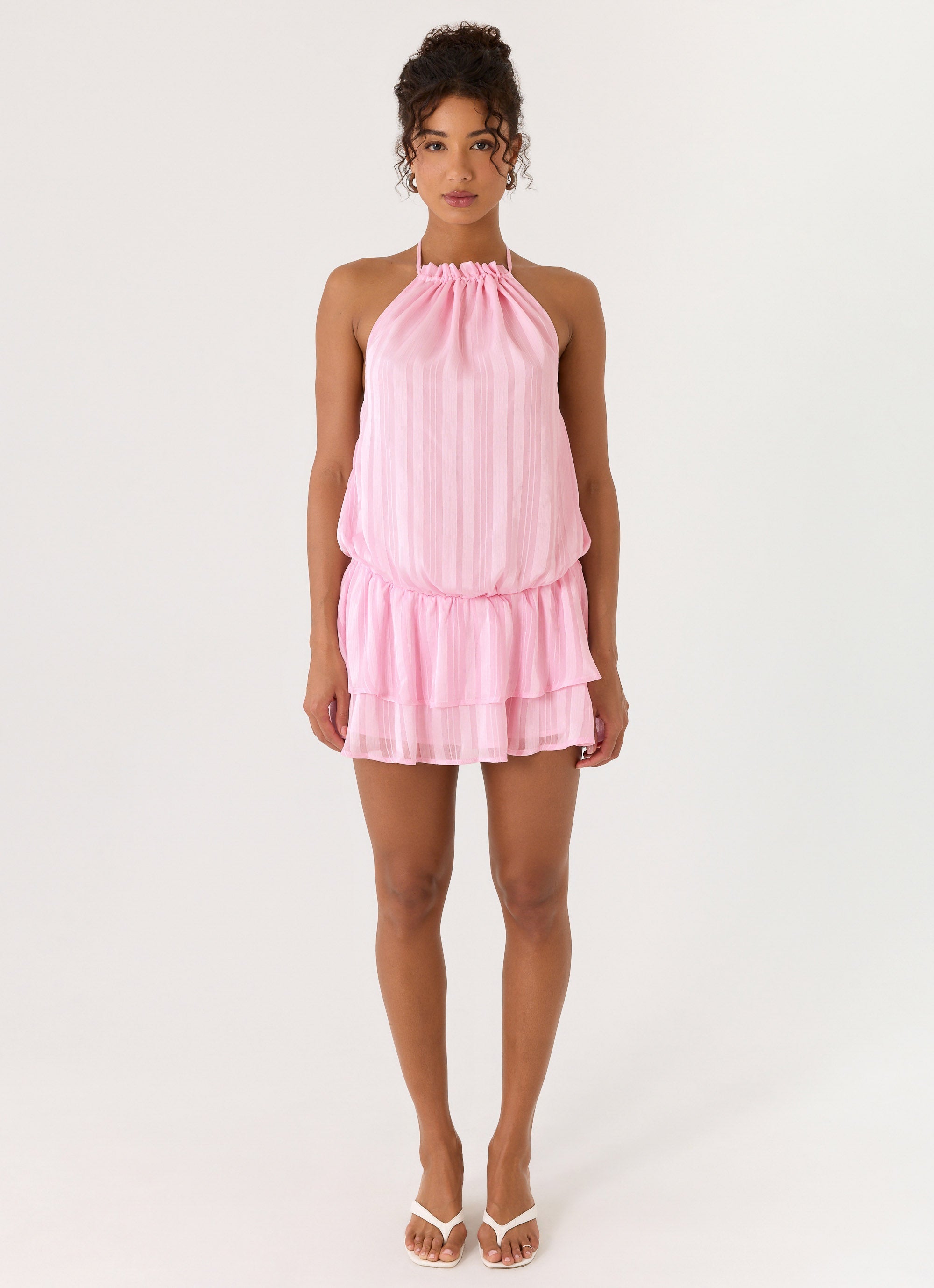 Parade Halter Mini Dress - Pink