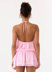 Parade Halter Mini Dress - Pink