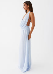 Elysia Chiffon Maxi Dress - Baby Blue