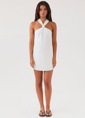 Keira Linen Micro Mini Dress - White