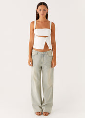 Pia Cut Out Top - White