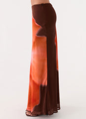 Plot Twist Maxi Skirt - Chocolate Blossom