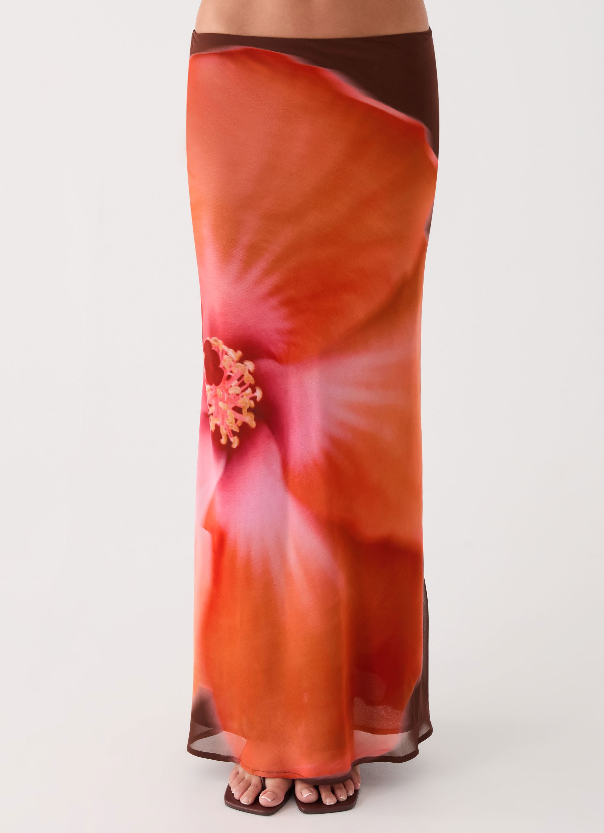 Plot Twist Maxi Skirt - Chocolate Blossom