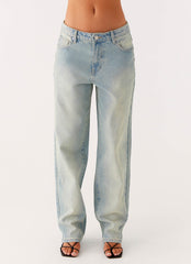 Poppy Low Rise Denim Jeans - Vintage Denim