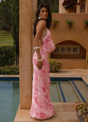 Pure Heart Cowl Maxi Dress - Pink