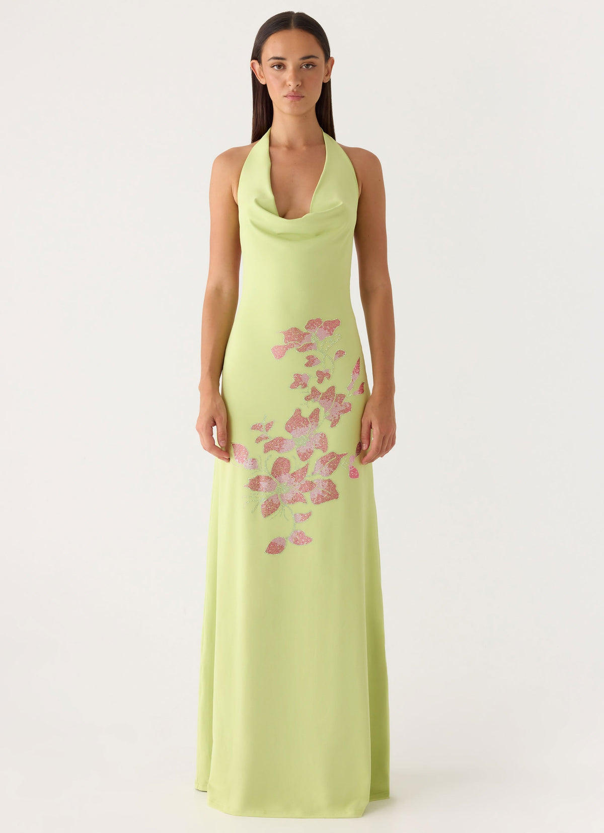 Quaresma Embellished Maxi Dress - Lime