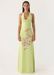 Quaresma Embellished Maxi Dress - Lime