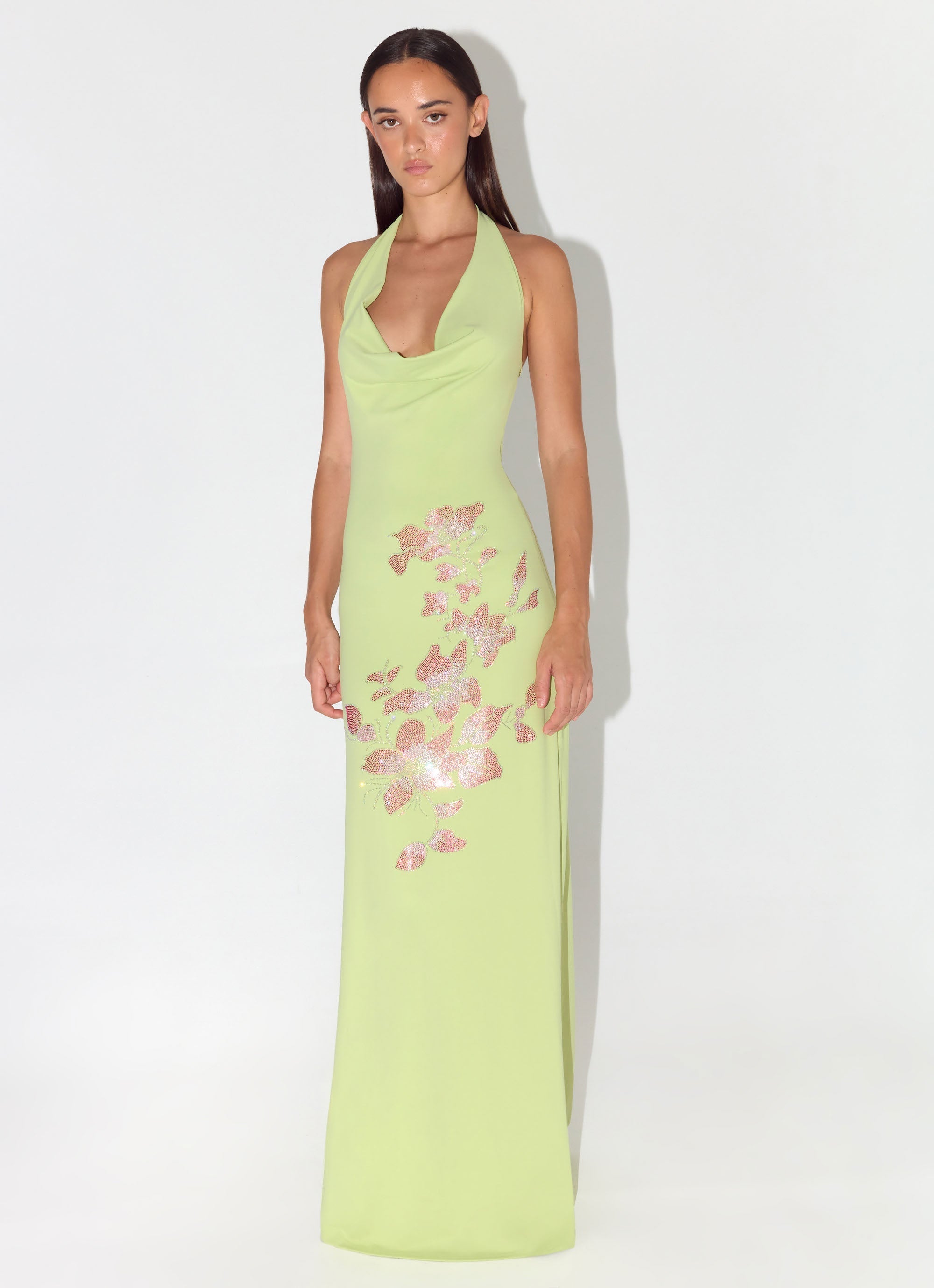 Quaresma Embellished Maxi Dress - Lime