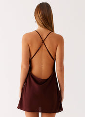 Renegade Feeling Mini Dress - Chocolate