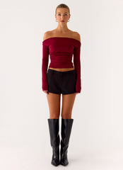 Reva Long Sleeve Top - Maroon