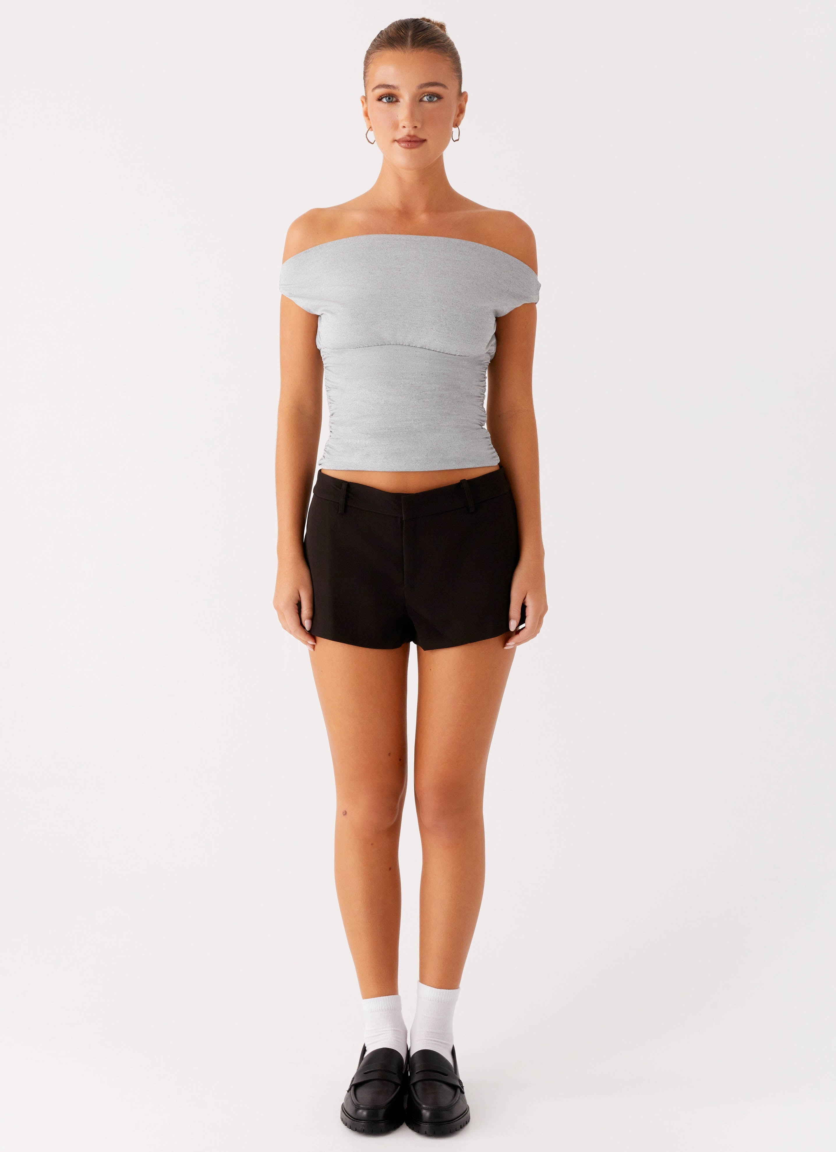 Reva Off Shoulder Top - Grey