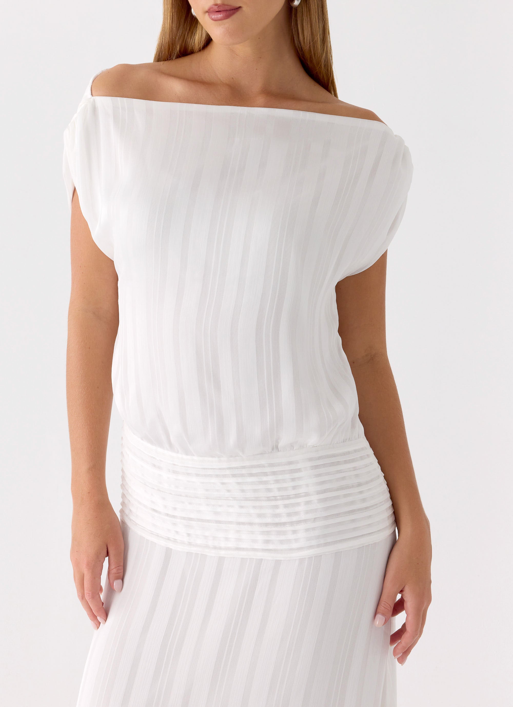 Rexi One Shoulder Maxi Dress - White