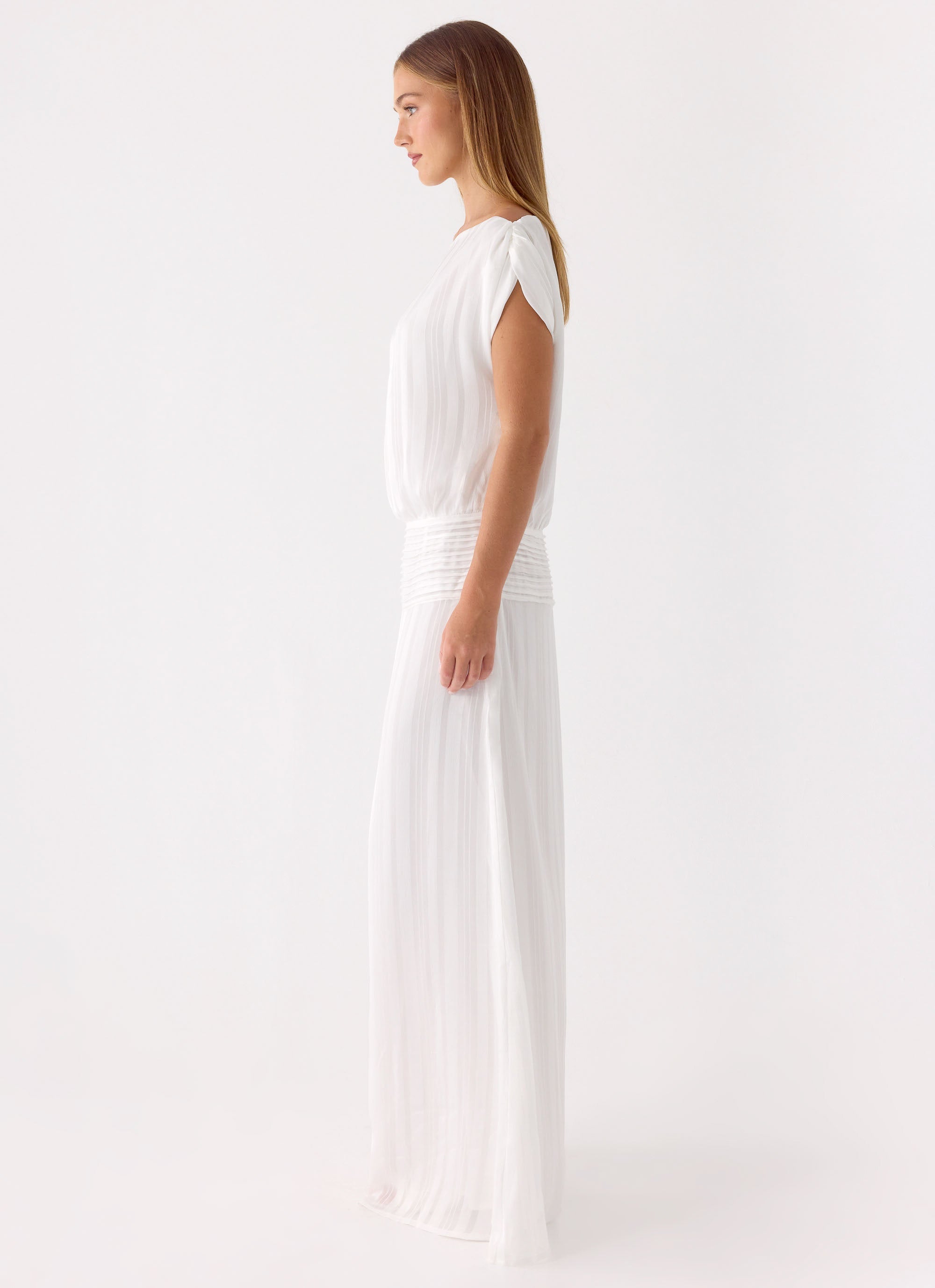 Rexi One Shoulder Maxi Dress - White