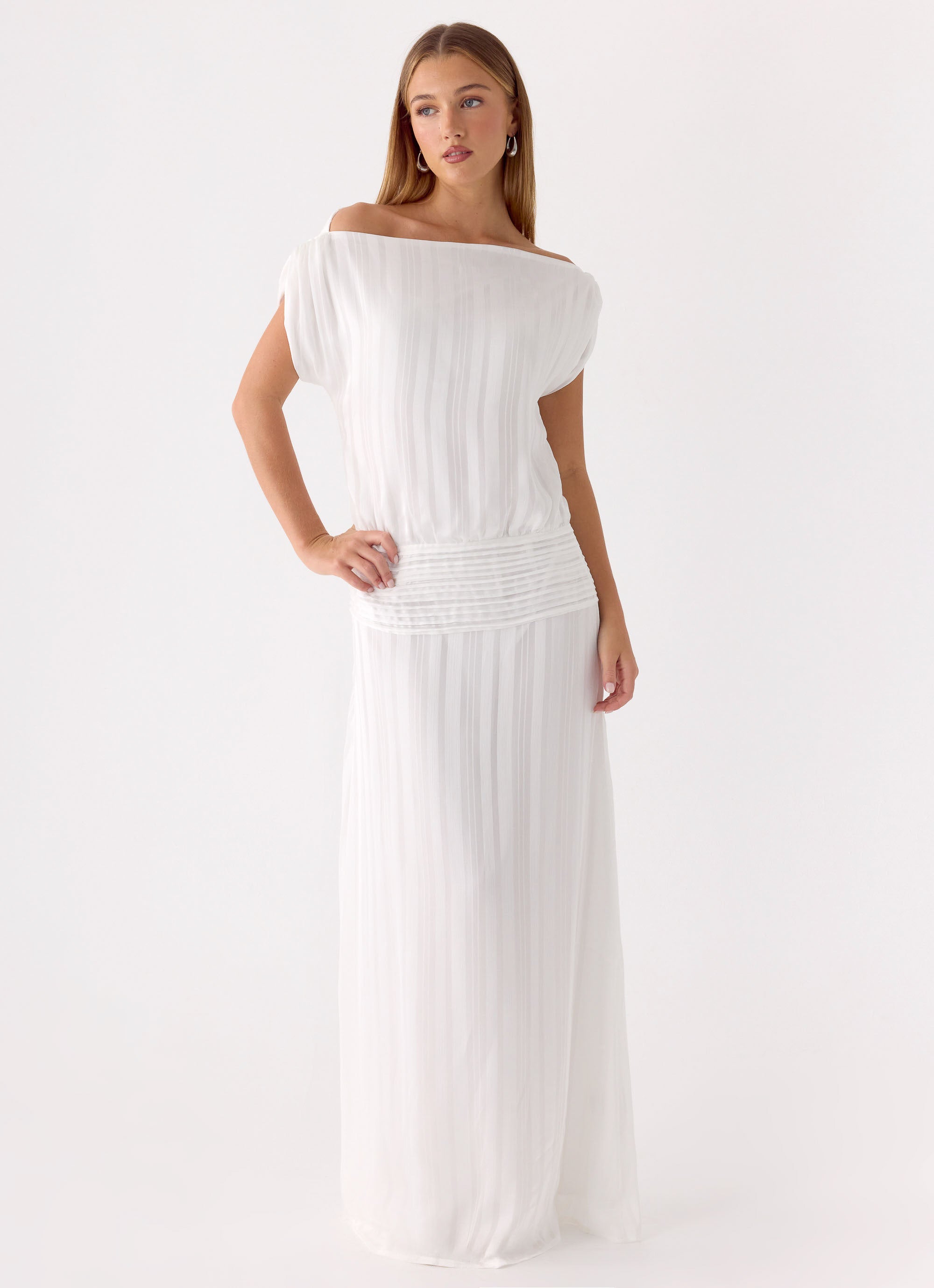 Rexi One Shoulder Maxi Dress - White