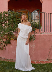 Rexi One Shoulder Maxi Dress - White