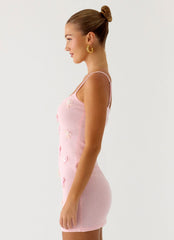 Roa Embellished Knit Mini Dress - Pink
