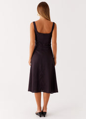 Rowyn Midi Dress - Black Polka Dot