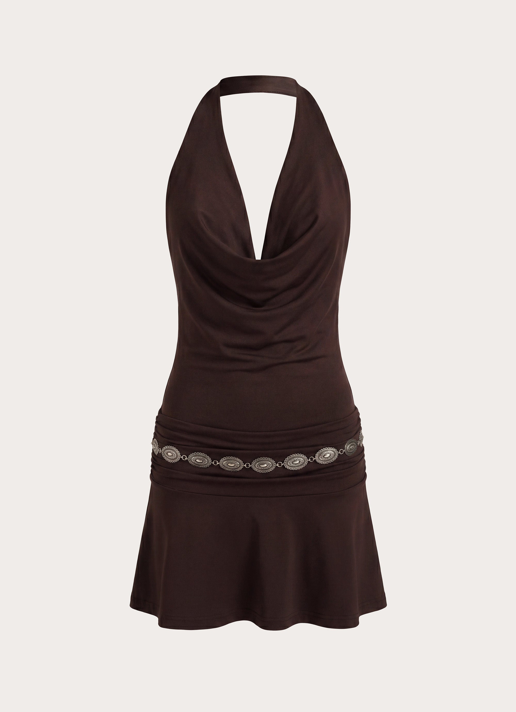 Rude Love Belt Mini Dress - Chocolate