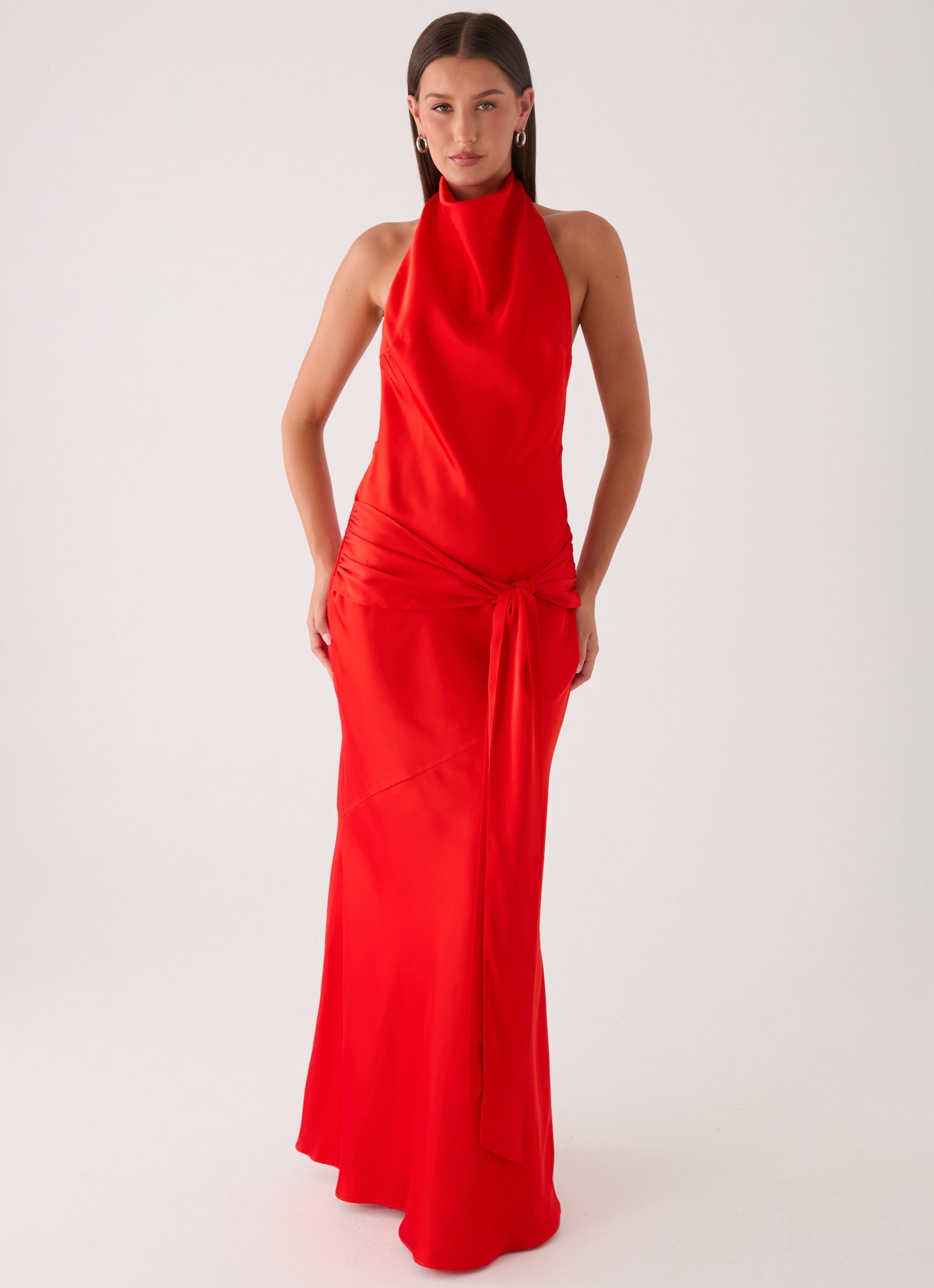 Rumina Sash Maxi Dress - Tangerine