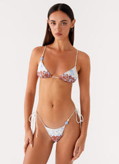 Ryland Bead Bikini Bottoms - Bloom Wave Print
